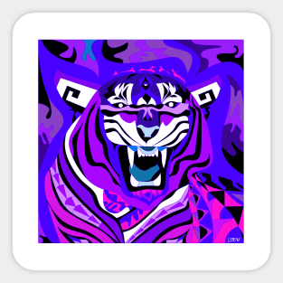 lunar new year, the bengal tiger animal in china festival in purple Sticker